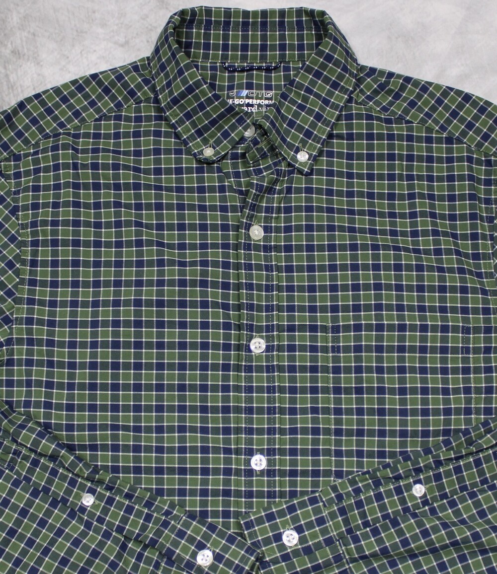 Vineyard Vines OTG On The Go Long Sleeve Button Shirt Mens S Blue Green Plaid